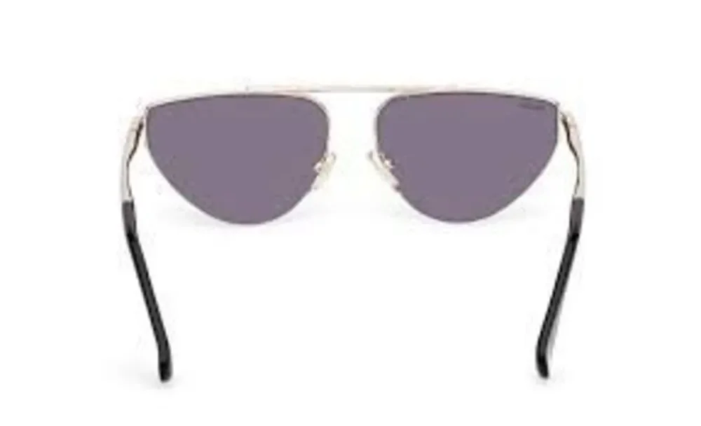 Max Mara Thin Gold Frame Catseye Aviator Sunglasses MM0122 Modern Chic Luxury